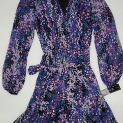 MSK floral Dress Size 4 Purple Pink And Blue 