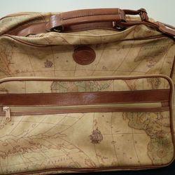 Vintage Map Leather Bag