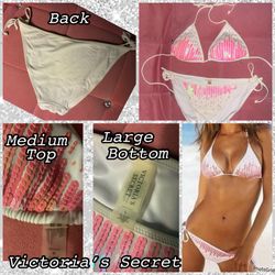 New W Out Tags Victorias Secret Bikini Top Med &bottom Large $40