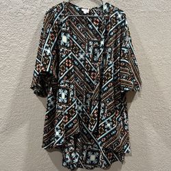 LuLaRoe Monroe Kimono Cover Up Colorful with Size Medium Aztec Colorful