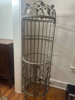 Wrought Iron Wine Rack Birdcage Style