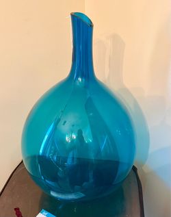 Large blue balloon vase