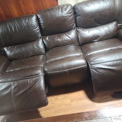 REAL LEATHER LIVING ROOM SET