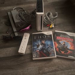 Nintendo Wii White console with cables 2 games random 1 controller 