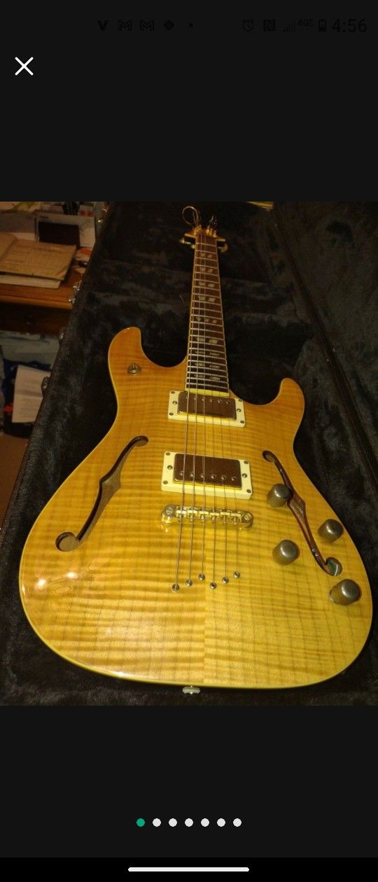 ZM Semi Hollow Body PRS Guitar EXC Pro Fret level Setup Spa Perfect & Case (1069)!