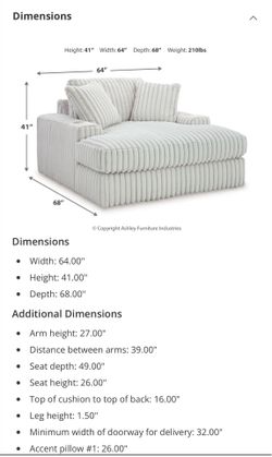 Ashley furniture: Stupendous Oversized Chaise Chair/Couch