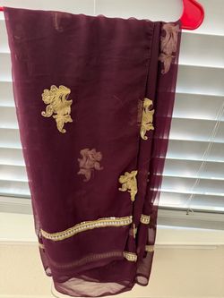 Chafoon Dopata dark purple embroidered fancy.