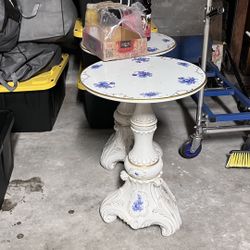 Two Beautiful German Porcelain Side Tables