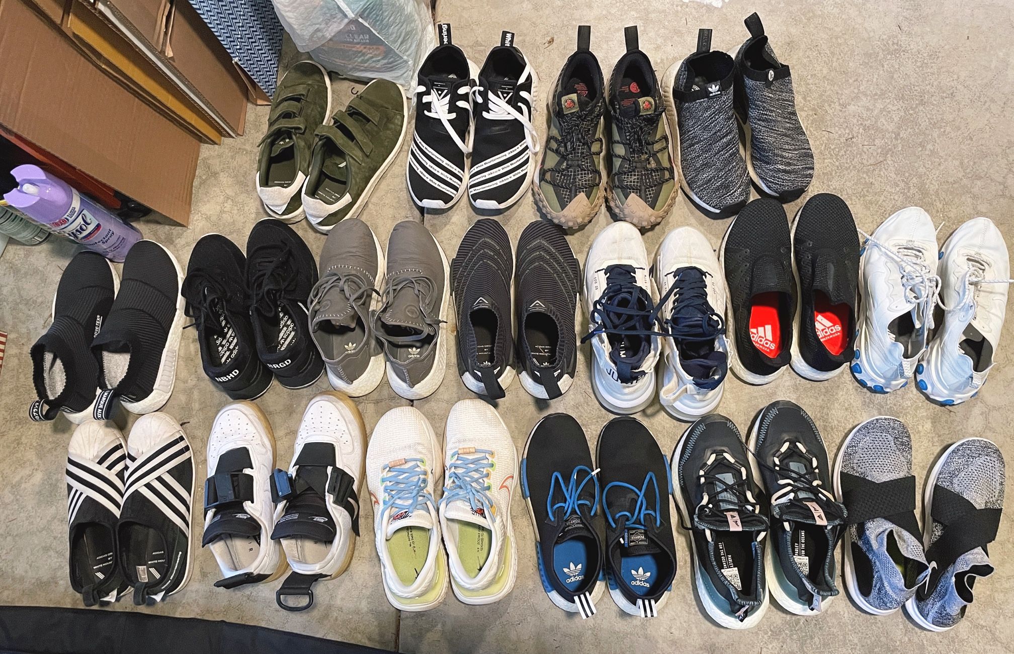 Nike and Adidas sneakers collection