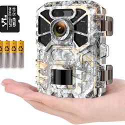 new 30MP 2K Trail Camera - Latest Sensor, Wide-Angle View, 0.2s Trigger Speed, 2'' HD TFT Screen, Waterproof Game Camera with 4 Batteries and 32GB Mic