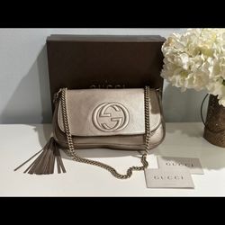 Authentic Gucci Soho Chain Crossbody Purse 