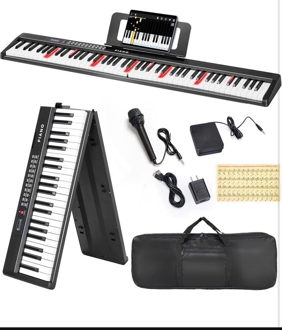 88 Key Foldable Piano With Microphone PRICE IS FIRM