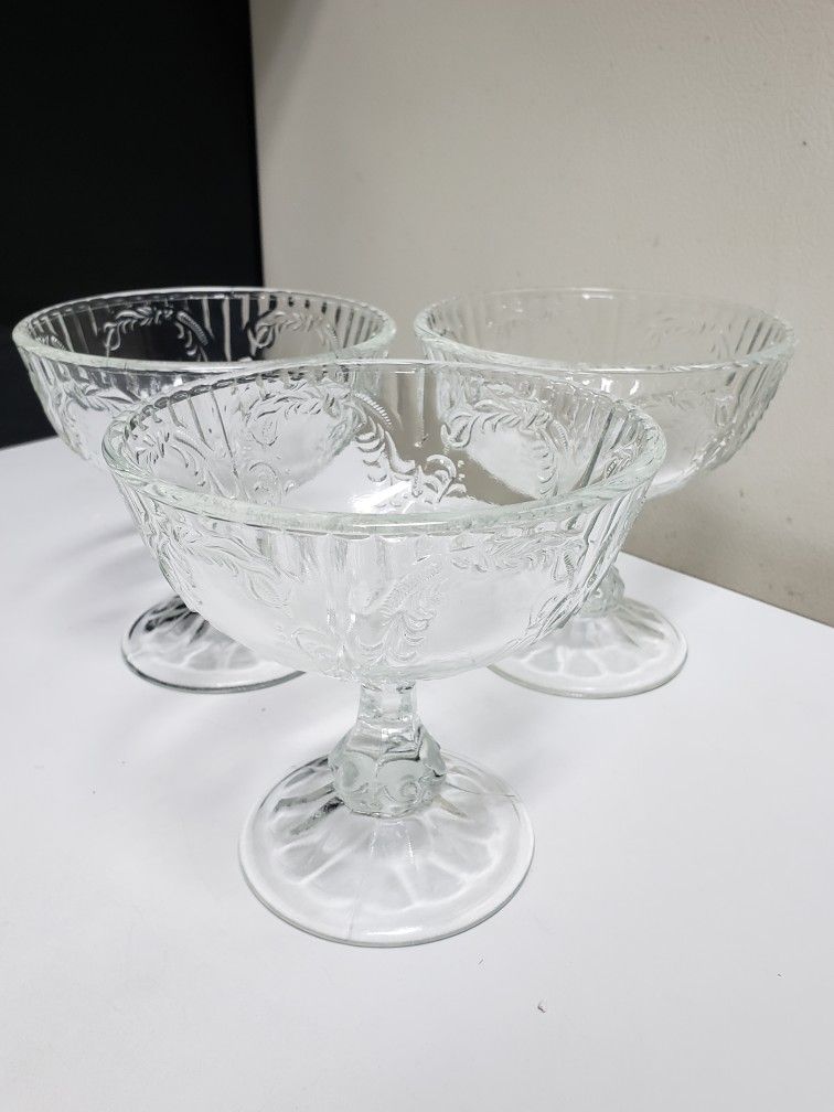 Vintage Glass Ice-cream Cups Set-3