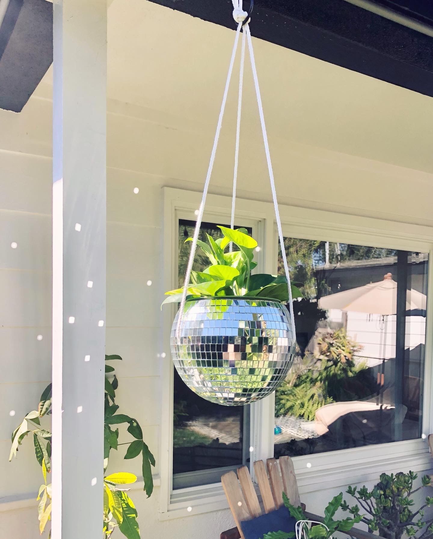 Disco Ball Hanging Plant Holder