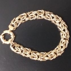BEAUTIFUL STERLING SILVER OVER GOLD BRACELET SIZE 7.5