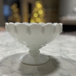 Vintage Milk Glass Compote 