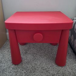 Ikea Mammut Kids bedside red table with drawer in excellent condition for children toddler $35 Or Best Offer!!!