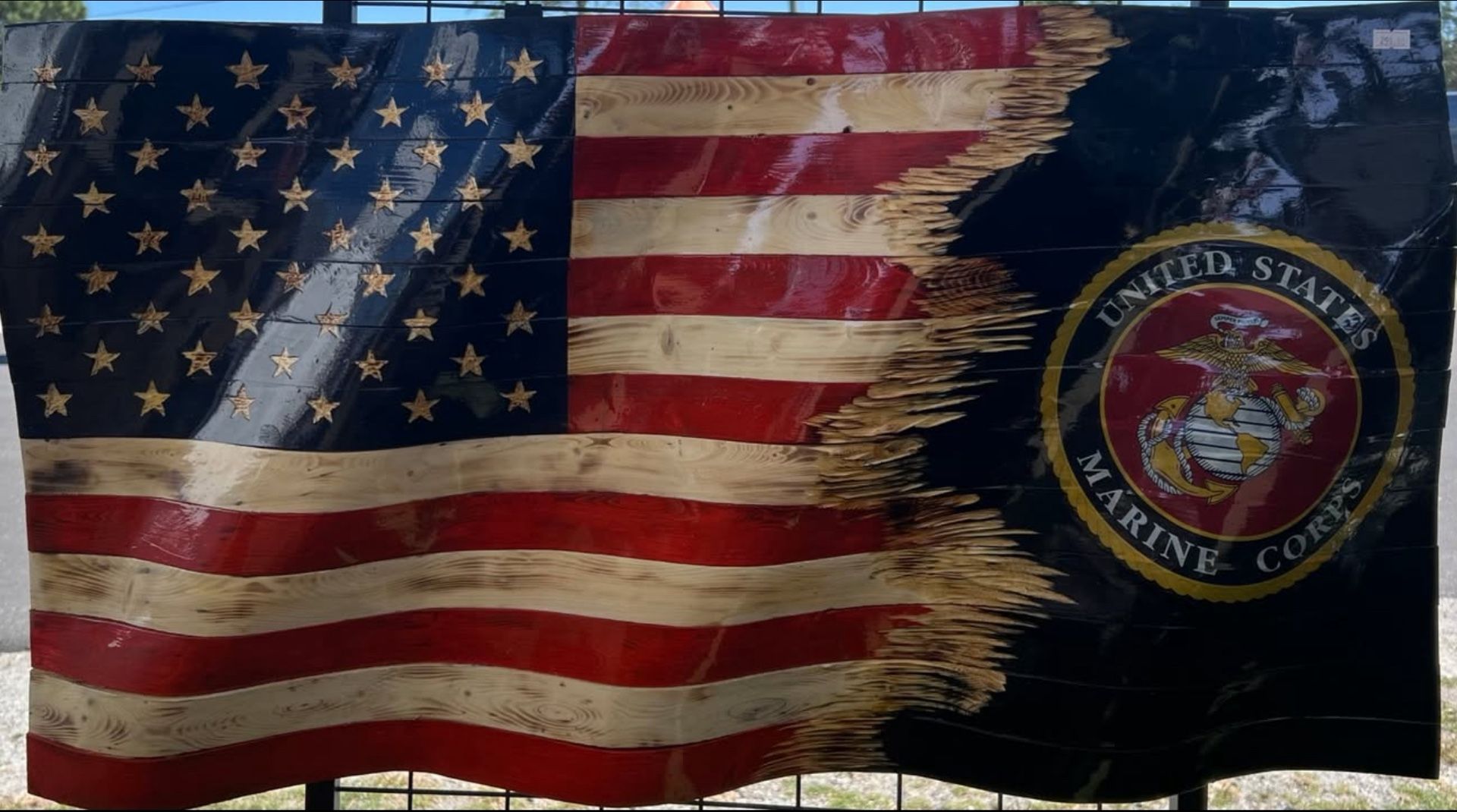 Wavy Marine Corps Flag
