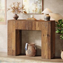 Tribesigns 39'' Farmhouse Console Table, Narrow Sofa Entryway Table with Drawer, Small Wooden Entrance Table for Living Room, Hallway, Foyer, Distress