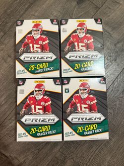 Panini Prizm NFL 2025 Patrick Mahomes II 20-Card Hanger Box (Lot Of 4)