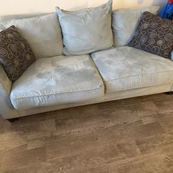 Light Blue Sofa & Matching Armchair – Beach Theme