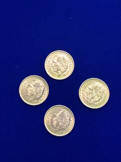 4x 5 Pesos (Cinco Pesos) Gold Coins