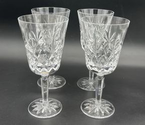 Set 4 Lenox "Charleston" Crystal Water Wine Glasses 7.5"