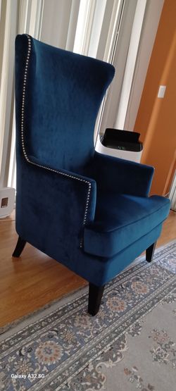 Blue Velvet Arm Chair