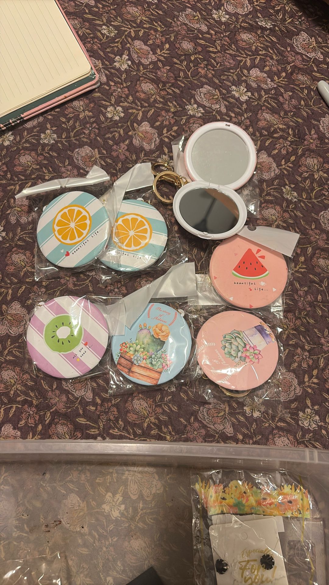 Compact Mirror Keychain