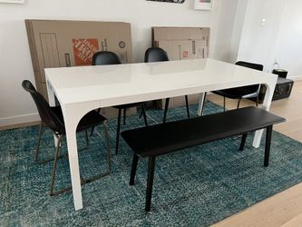 Aqua virgo large white dining table deals