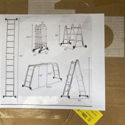 7-in-1 Folding Aluminum Ladder with Anti-Skid Pedal