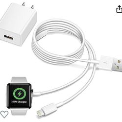 Apple 2 in 1 Portable Wireless Charger and Lightning Charging Cable for Apple...