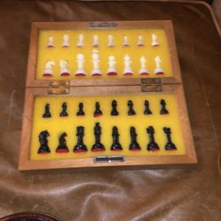 Vintage, mini magnetic chess