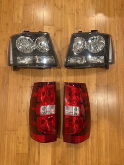 New Headlights and Tail Lights for Chevy Suburban / Tahoe 2007-2014 Black Clear