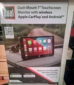 Dual Dash mount 7" Touchscreen monitor with wireless Apple car play and Android Brand new In the box