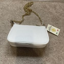 White Leather Purse Made In Italy 