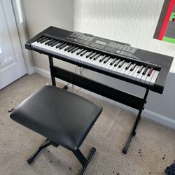 Black Kids Music Keyboard with Stool - Spark Creativity and Musical Talent!