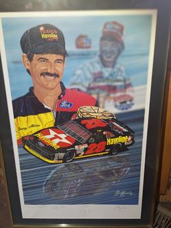 Rare Signed Limited Edition NASCAR Print – Davey & Bobby Allison "Winning Tradition" by Sam Bass
