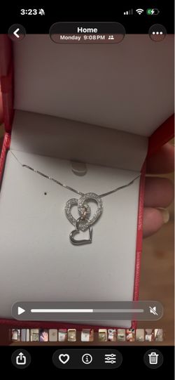 Triple Heart Natural Diamond Pendant Necklace