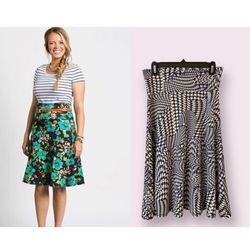 LuLaRoe Azure Skirt Blue and White Print (stars) Small