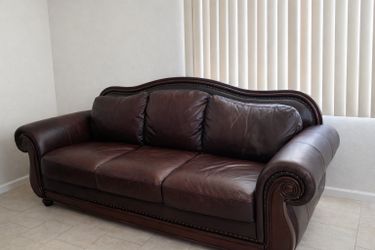 Genuine Leather Sofa + Armchair Set