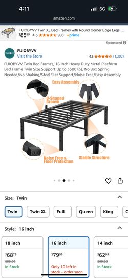 Twin Size Metal Bed Frame