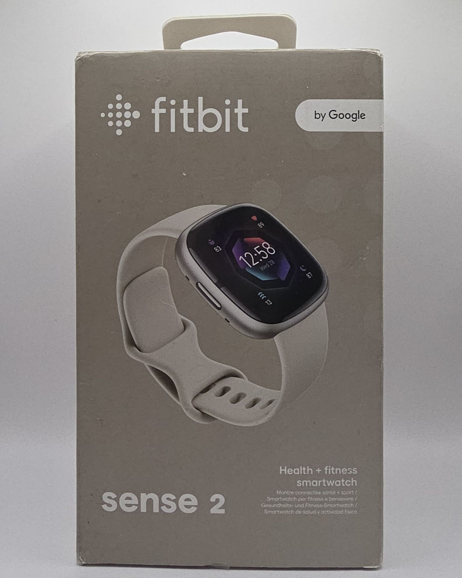 Fitbit Sense 2 Smartwatch - Platinum Aluminum with Lunar White Band