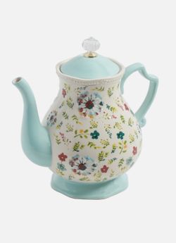 Pioneer woman, stoneware tea pot, in the "Kari" collection. Beautiful floral pattern with blue accents  pick up in Wellington