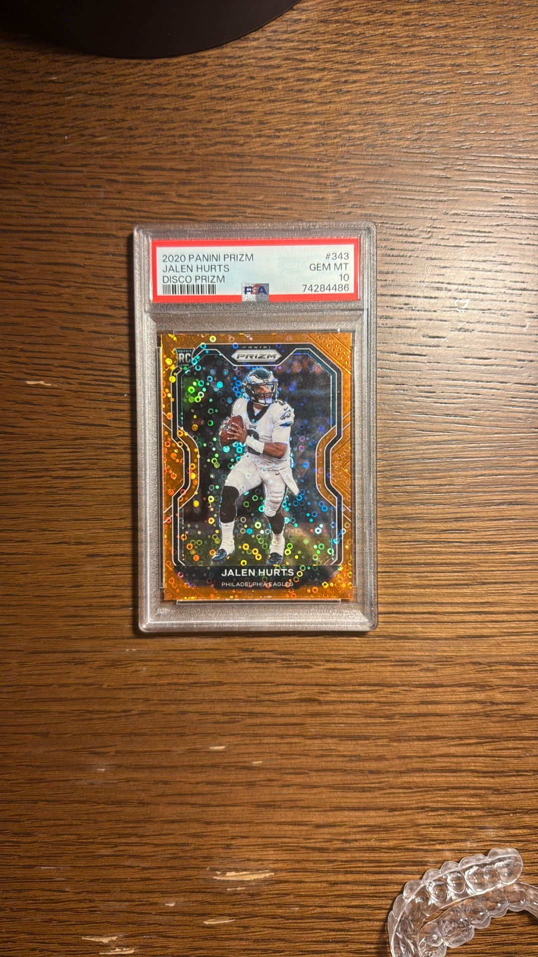 JALEN HURTS ROOKIE 2020 PRIZM ORANGE DISCO PSA 10!
