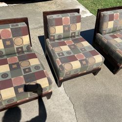 3 Chairs / Wooden / Brown 