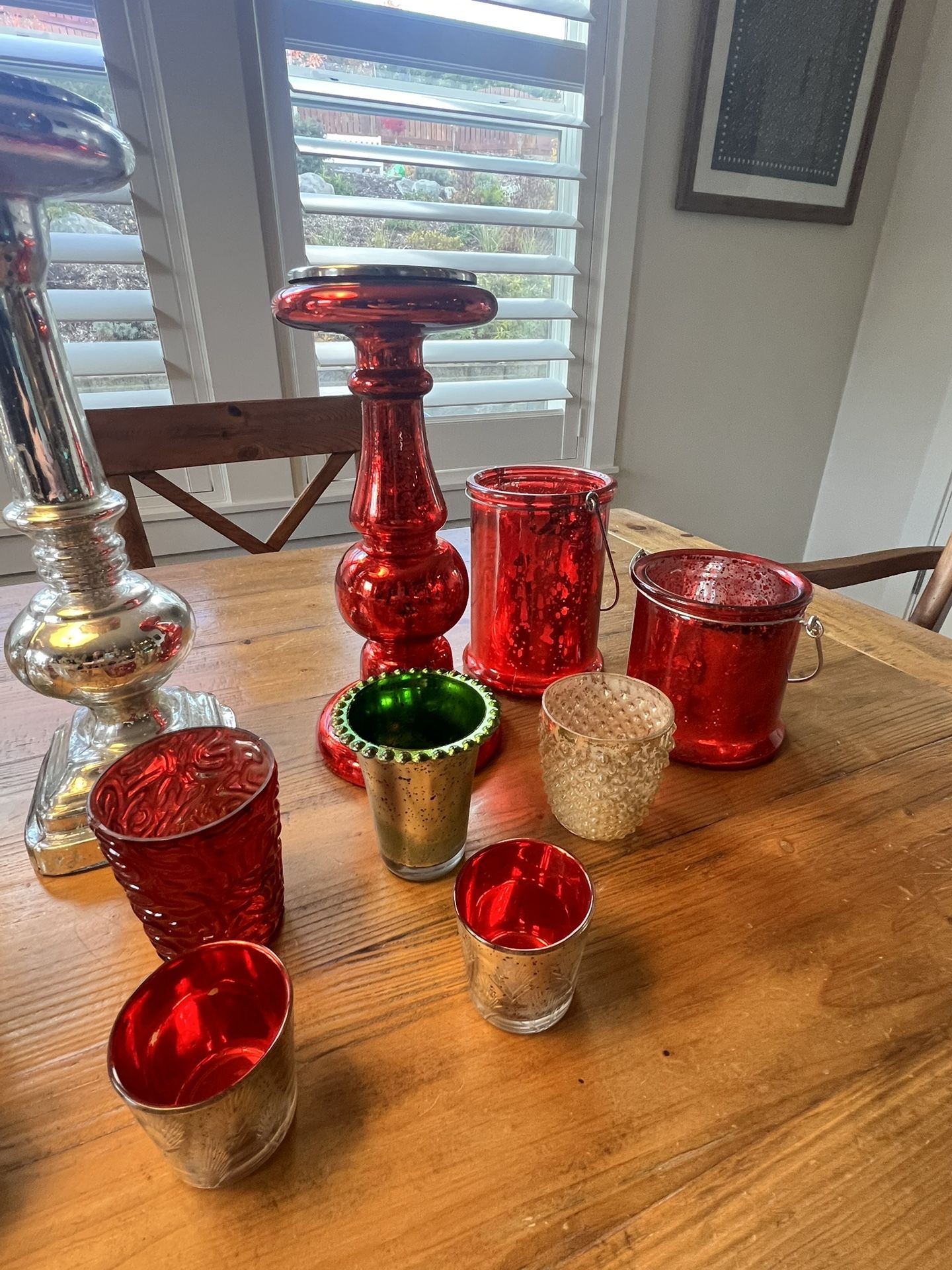 Pottery barn mercury Votives Pillars