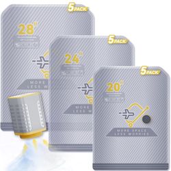 Rechargeable 15-Pack Travel Storage Bags Set with Wireless Pump - Portable Space Saver Bags, Fast 3-Second Vacuum, Type-C Charging, 3 Sizes (15-Pack)