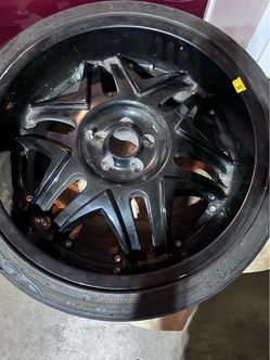 4 used tires with rims