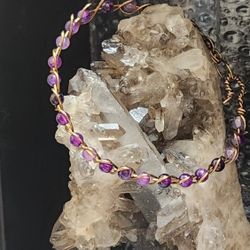 Handmade Wire Wrapped Braid Bracelet With Dyed Agate